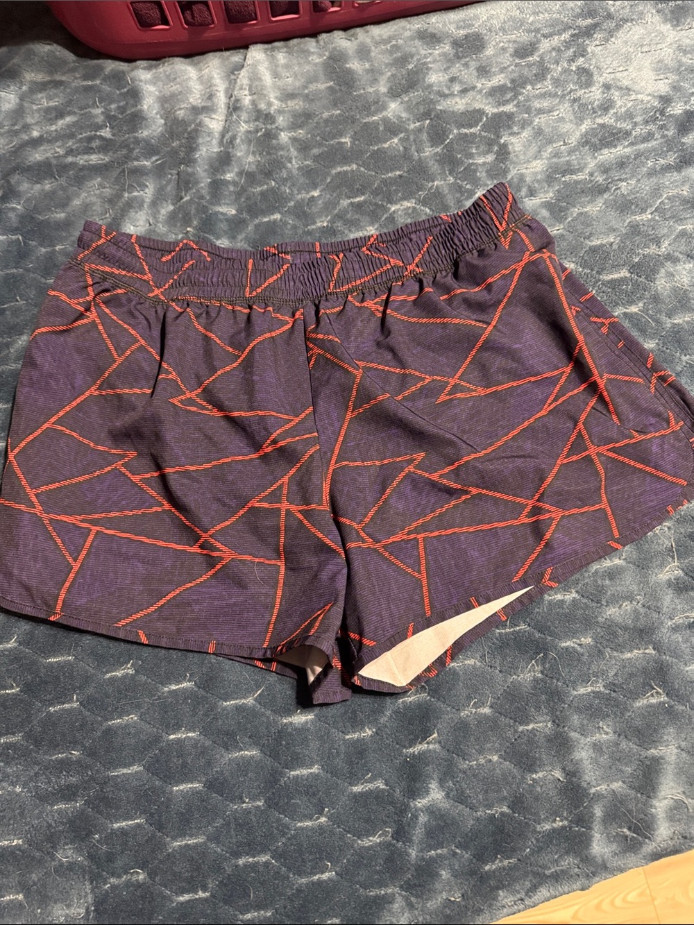 Champion Purple Athletic Shorts with Red Accents